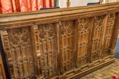 Rattlesden, St Nicholas Church, The ornately carved screen base