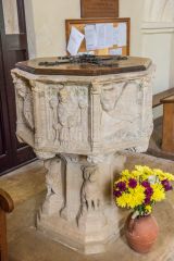 Raveningham, St Andrew's Church, The 15th century octagonal font
