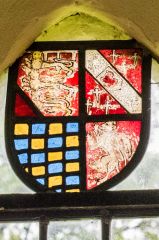 Raveningham, St Andrew's Church, 15th century stained glass heraldic panel