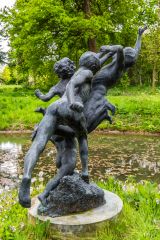 A closer view of the sculpture at the Millennium Pond