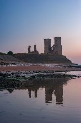 Late evening silhouette of Reculver Towers