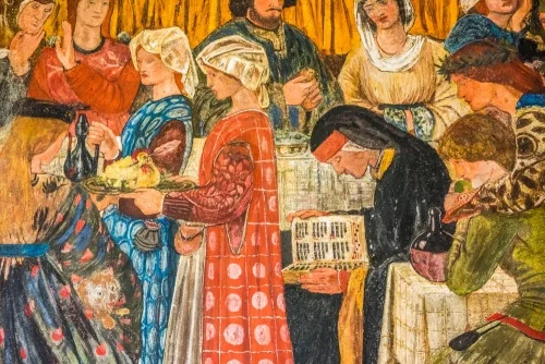 Drawing room wall painting by Burne-Jones