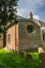 The unusual Tudor brick vestry