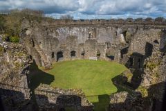 Looking down into the castle interior