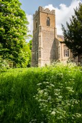 The west tower from the churchyard