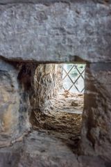 The medieval squint from inside the church