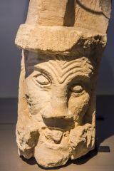 A carved face in the museum