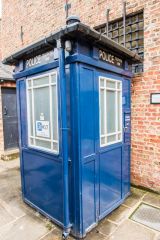 A police callbox in the exercise yard