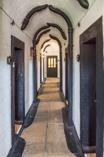 A gloomy prison passage