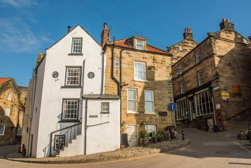 Picturesque houses near the shore