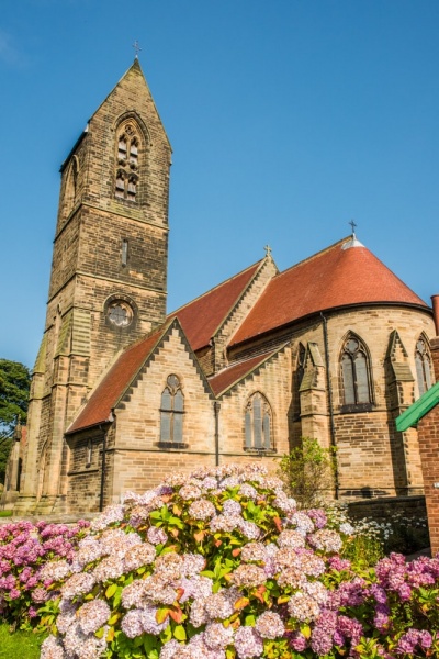 The pretty 19th-century parish church, Robin Hoods Bay