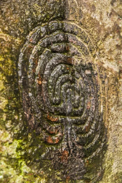 The left-hand carving