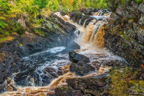 A closer look at the waterfall