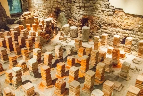 Remains of a Roman hypocaust system
