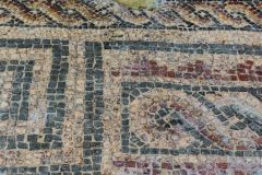 Mosaic floor in a geometric pattern