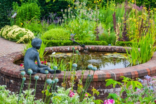 A quiet pool in the Pottager Garden at Rosemoor