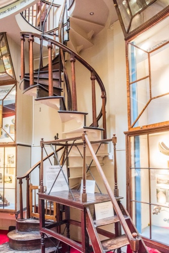 19th-century furnishings and spiral stair