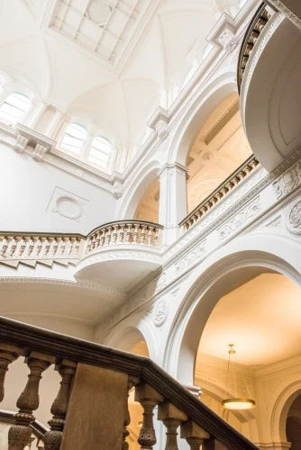 The interior staircase