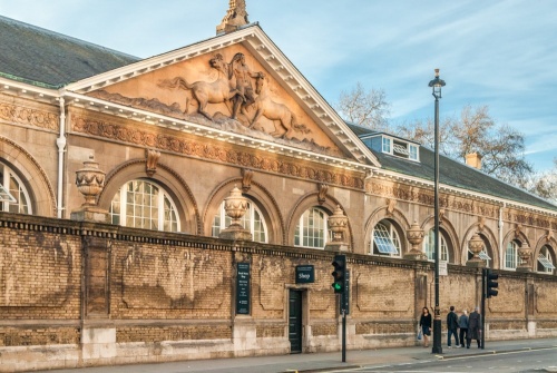 The Royal Mews entrance on Buckingham Palace Road