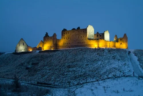 Ruthven Barracks at night
