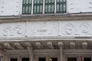 Pargetting detail, Old Sun Inn