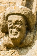 Medieval drip-stop, south nave window