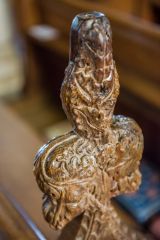 15th century poppyhead bench end