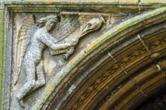 Angel swinging a censer over the doorway