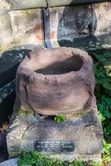 An ancient holy water stoup