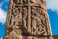 Figures of beasts on the south cross