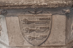 Arms of Sandwich town on the font