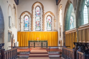 The chancel and three-light medieval lancets