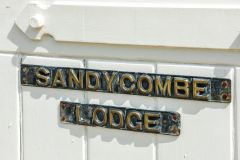 Sandycombe Lodge house name on the front gate