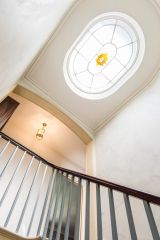 Looking up the staircase