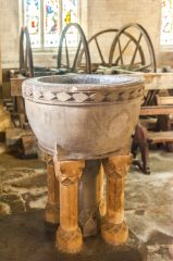Saundby, St Martin's Church, The Norman font