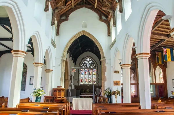The church interior, looking east