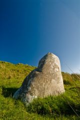 The smaller of the standing stones