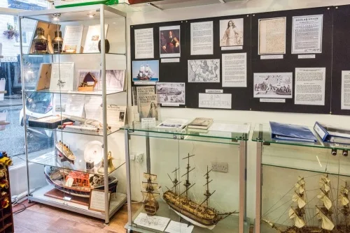 Model ship displays inside the museum