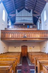 Looking west down the nave aisle