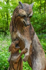 The tale of Gelert from the Welsh Legends Sculpture Trail