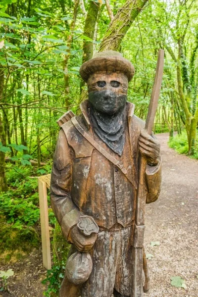 Twm Sion Cati sculpture on the Welsh Legends Sculture Trail
