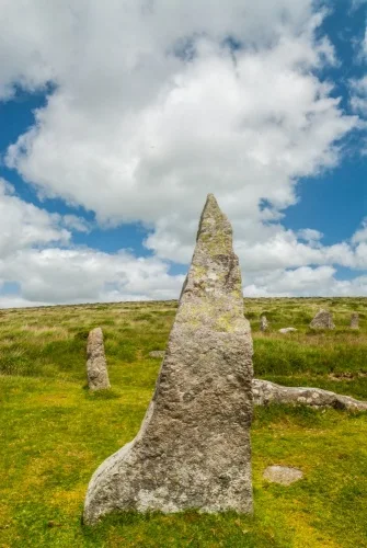 A striking triangular stone