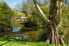 A picturesque bridge across the castle moat