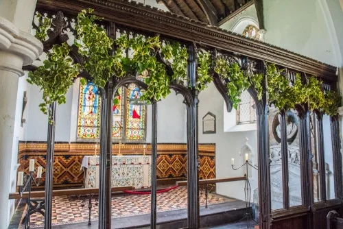 The restored 15th-century screen
