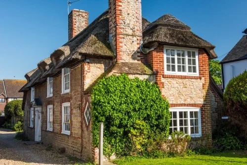 A pretty thatched cottage on Hillfield Road