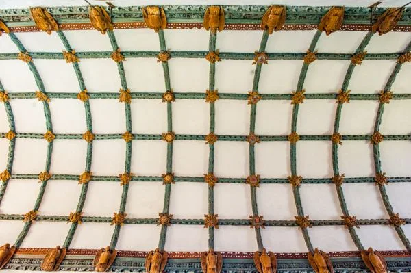 The painted ceiling of the nave