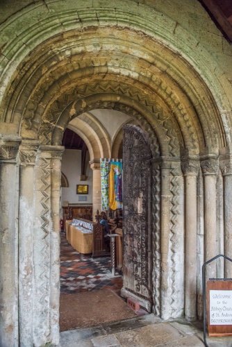 The beautifully carved 12th-century doorway