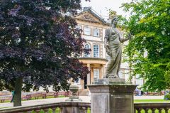 A statue in the Hall gardens