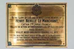 Captain Henry le Marchant memorial, 1915