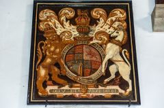The painted royal coat of arms